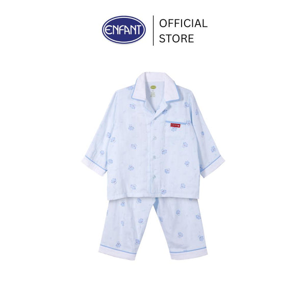 ENFANT (อองฟองต์) ชุดนอนเด็กผู้ชายแขนยาว+ขายาว ลายนกฮูก สำหรับเด็ก 1-10 ปี คอลเล็กชั่น Owl Sweet dream ผ้าคอตตอนผสมใยไผ่