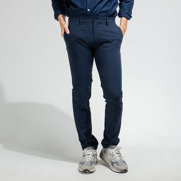 era-won กางเกงสแลคขายาว ทรงเดฟ Monotone workday สี Navy (กรม) ICCSHOPPING
