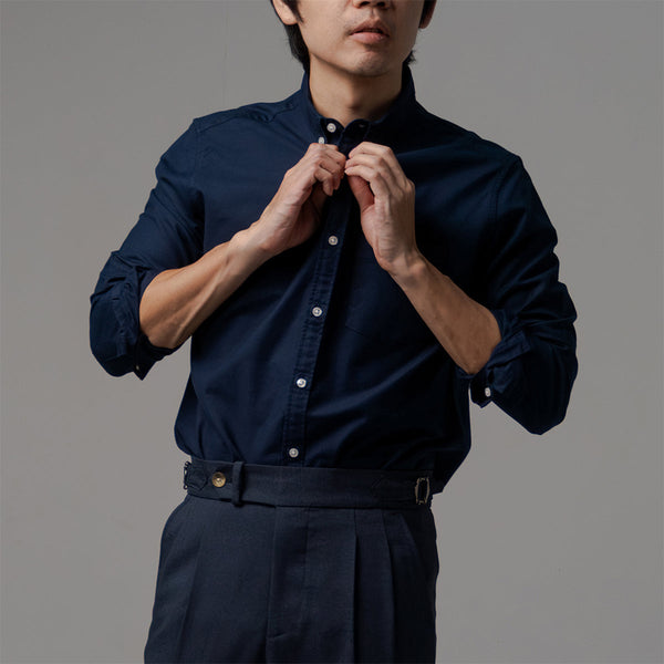 era-won เสื้อเชิ้ต คอปก แขนยาว Oxford Shirt Signature  สี Navy ICCSHOPPING