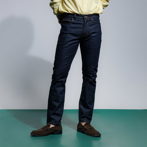 era-won กางเกงยีนส์ DENIM SLIM ANTIBACTERIA สี Double Blue (11.5OZ.) 