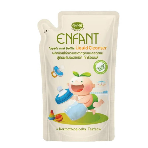 Enfant (อองฟองต์) ผลิตภัณฑ์ทำความสะอาดจุกนมและขวดนม สูตร Double Cleanser ขนาด 600ml./ซอง [4 แถม 2] ICCSHOPPING