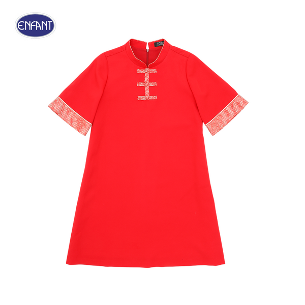 Enfant (อองฟองต์) เสื้อลองเบลาส์แขนกุด คอจีน คอลเลกชั่น Festive ต้อนรีบปีมังกรทอง สำหรับคุณแม่ ไซซ์ M-L สีแดง
