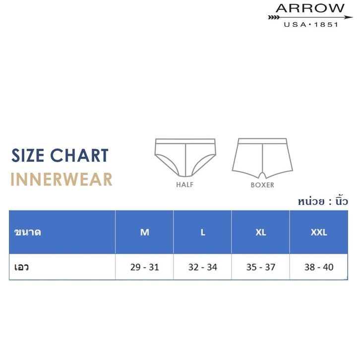 ARROW INNERWEAR (แพ็ค 1 ตัว) กางเกงชั้นในชาย รุ่น BODY SEAMLESS ทรง Trunk มีให้เลือก 3 สี MXPTB20 