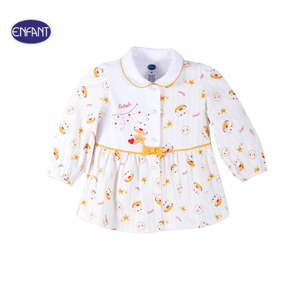 ENFANT (อองฟองต์) ชุดนอนแขนยาว+กางเกงขายาว สำหรับเด็กหญิง 1-10 ปี คอลเล็กชั่น Sleepy Tiger ผ้าคอตตอนผสานกับนวัตกรรมกันยุง ICCSHOPPING