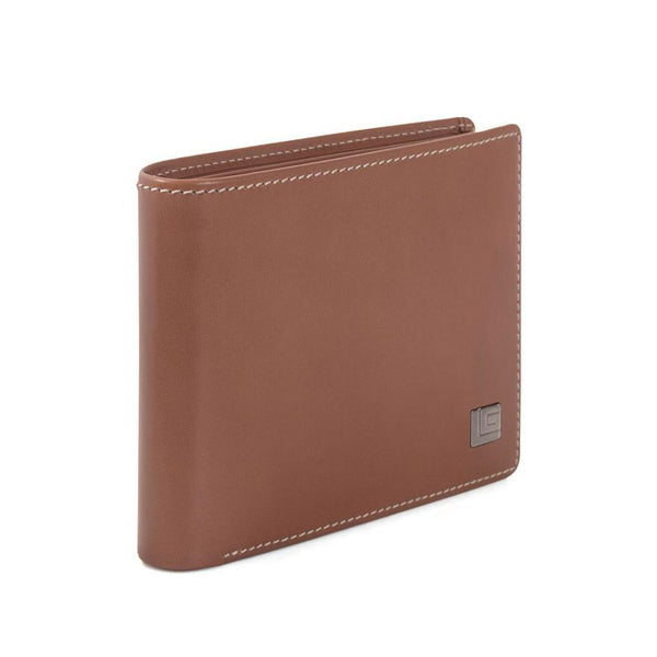 Guy Laroche กระเป๋าสตางค์หนังเรียบพับสั้น มีชิ้นเครดิต สีน้ำตาล (BW12643W5BRS1) ICCSHOPPING