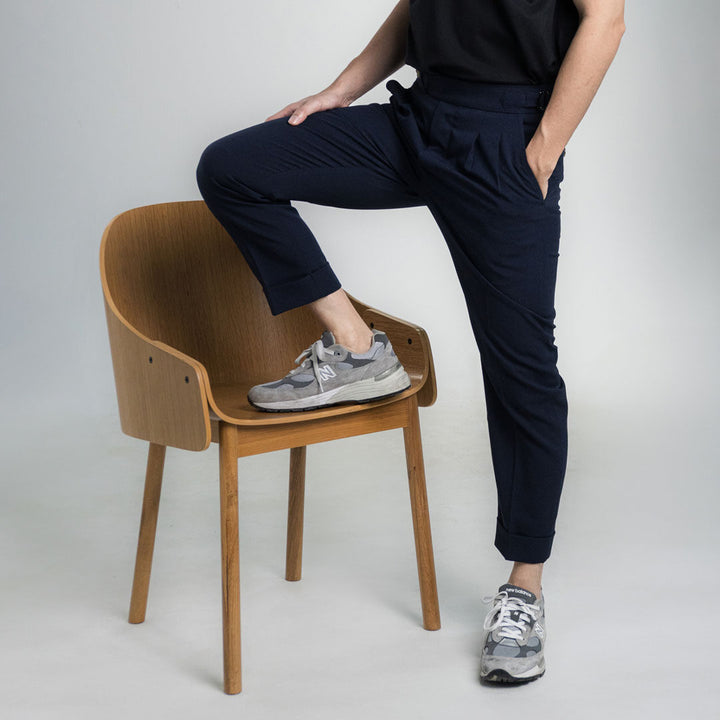 era-won กางเกงขายาว รุ่น DOUBLE BELTS TROUSERS สี Blue System 