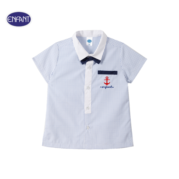 ENFANT (อองฟองต์) ชุดเสื้อแขนสั้น+กางเกงขาสั้น สำหรับเด็ก 3 เดือน - 2 ปี คอลเล็กชั่น Marine ผ้าคอตตอน 100% สีฟ้า 