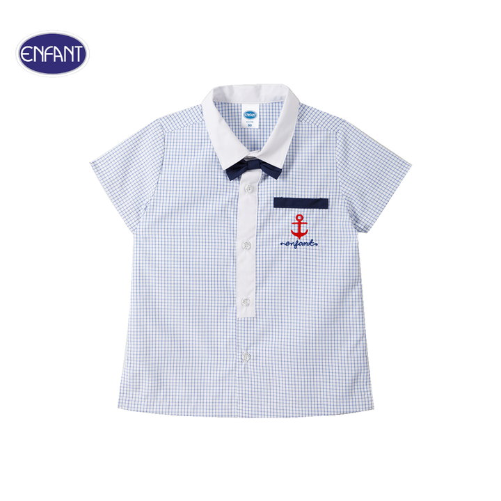 ENFANT (อองฟองต์) ชุดเสื้อแขนสั้น+กางเกงขาสั้น สำหรับเด็ก 3 เดือน - 2 ปี คอลเล็กชั่น Marine ผ้าคอตตอน 100% สีฟ้า 
