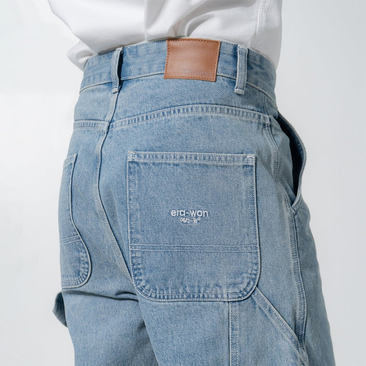 era-won กางเกงยีนส์ รุ่น DENIM CARPENTER สี LIGHT WASH 