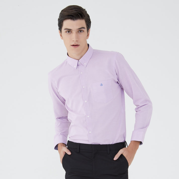 ARROW EASY CARE SHIRT -ดูแลรักษาง่าย สวมใส่สบาย- เสื้อเชิ้ตทำงานแขนยาวสีม่วง ทรง SLIM FIT รหัส MACS961VI 