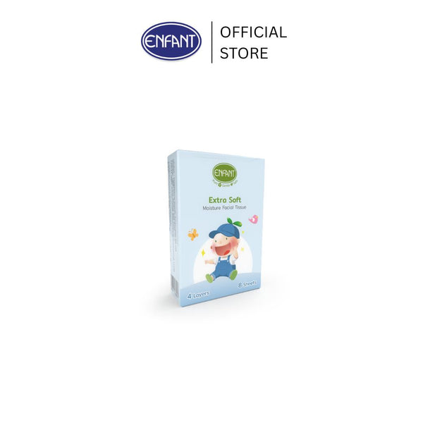ENFANT (อองฟองต์) Extra Soft Moisture Facial Tissue ทิชชู่ผสมมอยส์เจอร์ขนาดพกพา ชนิดนุ่มพิเศษ 1แพ็ก/8ห่อ 1ห่อ/8แผ่น ICCSHOPPING