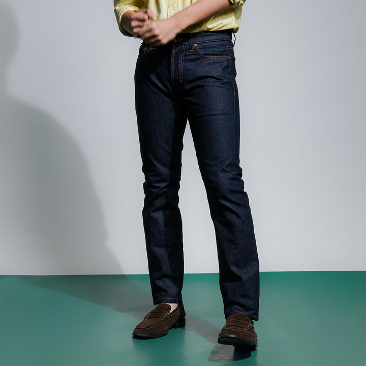 era-won กางเกงยีนส์ DENIM SLIM ANTIBACTERIA สี Double Blue (11.5OZ.) 