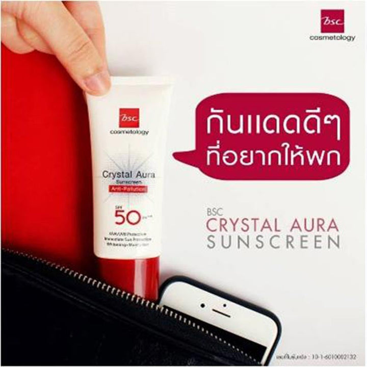BSC CRYSTAL AURA SUNSCREEN SPF 50 PA+++ ANTI-POLLUTION ICCSHOPPING