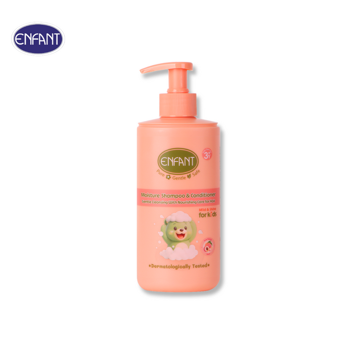 ENFANT (อองฟองต์) Mild & Shine Moisture Shampoo & Conditioner แชมพูพร้อมคอนดิชั่นเนอร์ สำหรับเด็ก 3 ปีขึ้นไป 300ml. ICCSHOPPING