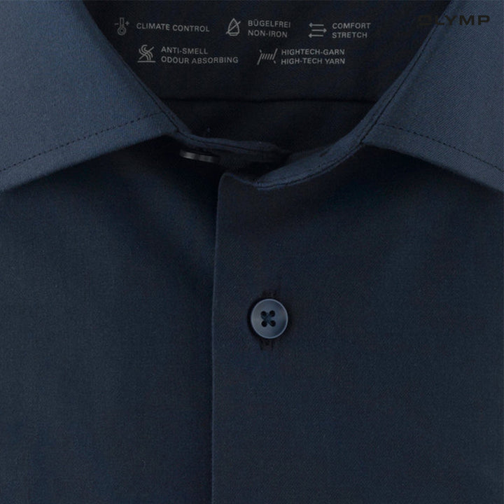 OLYMP  LUXOR Shirt เสื้อเชิ้ตผู้ชายแขนยาว สีกรมท่า ใส่สบาย รีดง่าย AUTU24 