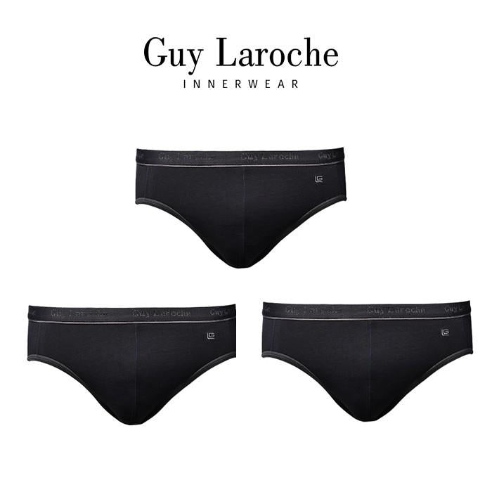 Guy Laroche กางเกงในชาย Pack 3 ชิ้น - สีดำ ( Cotton + Spandex ) JUS4019R5BL ICCSHOPPING