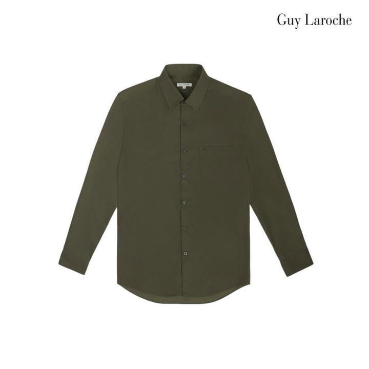 Guy Laroche เสื้อเชิ้ต PET แขนยาว สีเขียวเข้ม ทรง SLIM FIT รุ่น BAB6200W5DR ICCSHOPPING