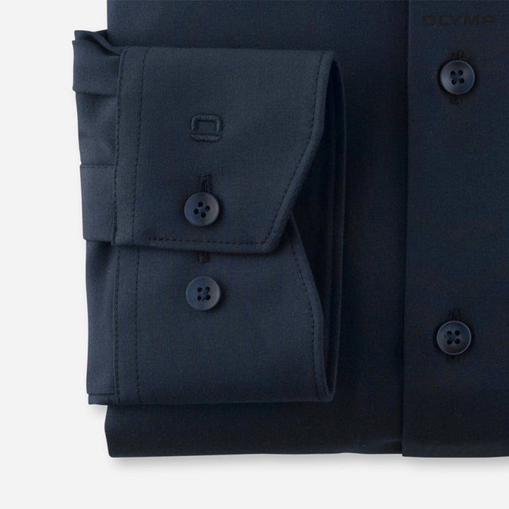 OLYMP  LUXOR Shirt เสื้อเชิ้ตผู้ชายแขนยาว สีกรมท่า ใส่สบาย รีดง่าย AUTU24 