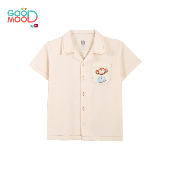 Good Mood by bsc เสื้อฮาวาย สีครีม สำหรับเด็กอายุ 2-9 ปี ผ้า Oxford ICCSHOPPING