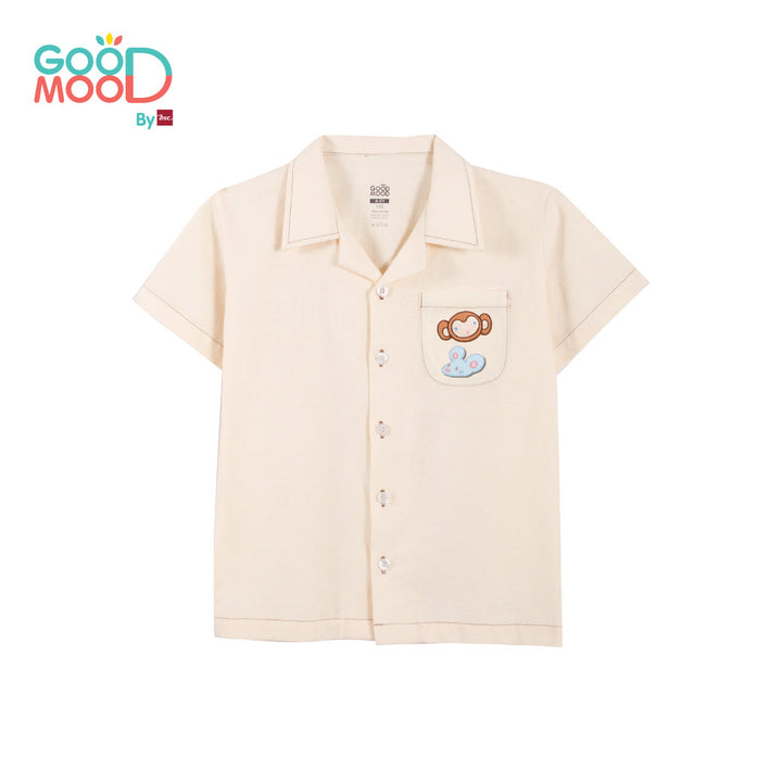 Good Mood by bsc เสื้อฮาวาย สีครีม สำหรับเด็กอายุ 2-9 ปี ผ้า Oxford ICCSHOPPING