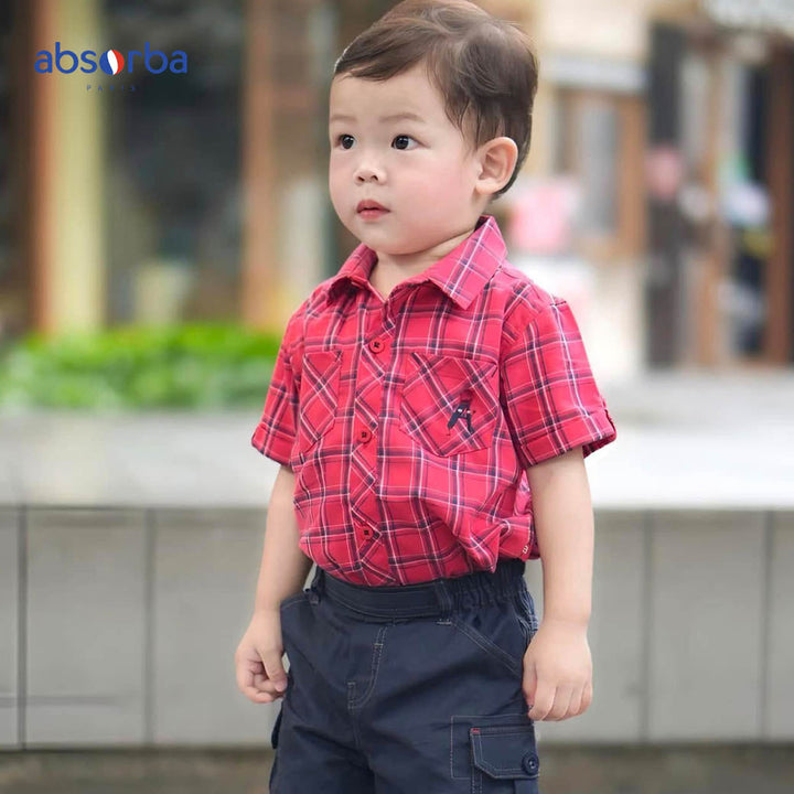 แอ็บซอร์บา กางเกงเด็กชาย ขาสั้น สำหรับเด็กอายุ 1 - 2 ปี คอลเลคชั่น Lovely Check ICCSHOPPING