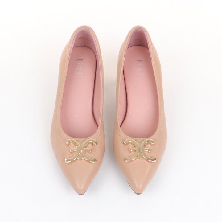 ELLE SHOES รองเท้าส้นเข็ม LAMB SKIN COMFY COLLECTION สีเบจ ELB002 Elle