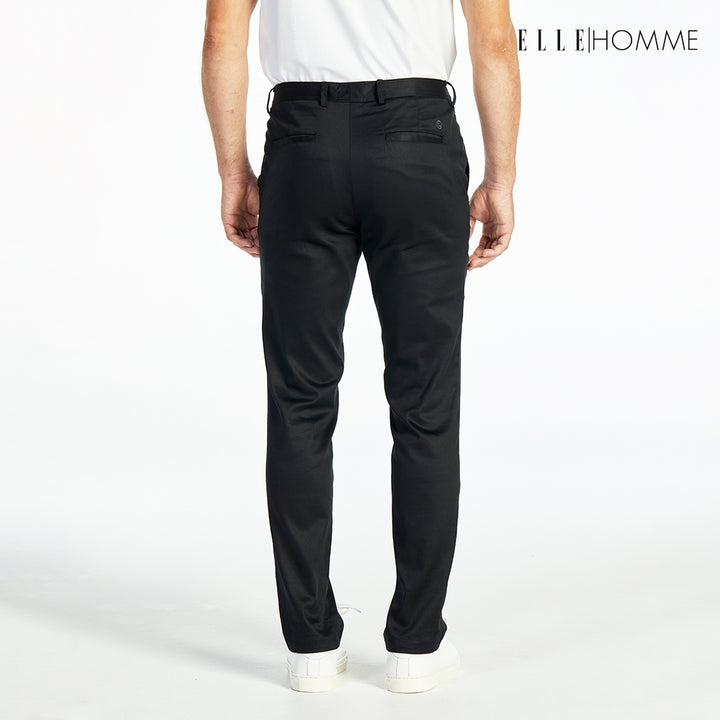 ELLE HOMME กางเกงชิโน่ ทรงสลิมฟิต ปักโลโก้ EH สีดำ W8L275 