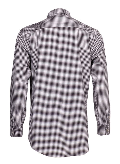 ARROW Gingham Oxford Shirt เสื้อเชิ้ตแขนยาว ลายตาราง ทรง Smart สีน้ำตาล MACM101-BR 