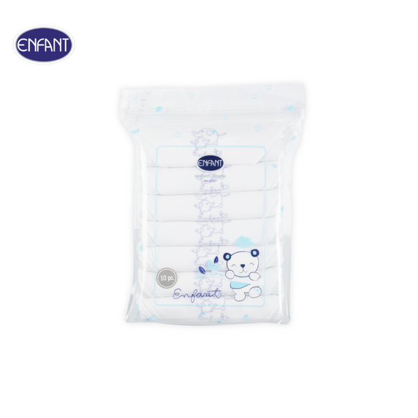 ENFANT (อองฟองต์) ผ้าอ้อมผ้าสาลูรุ่น ENFANT BLUE ขนาด27x27 นิ้ว  1แพ็ค/10 ผืน 