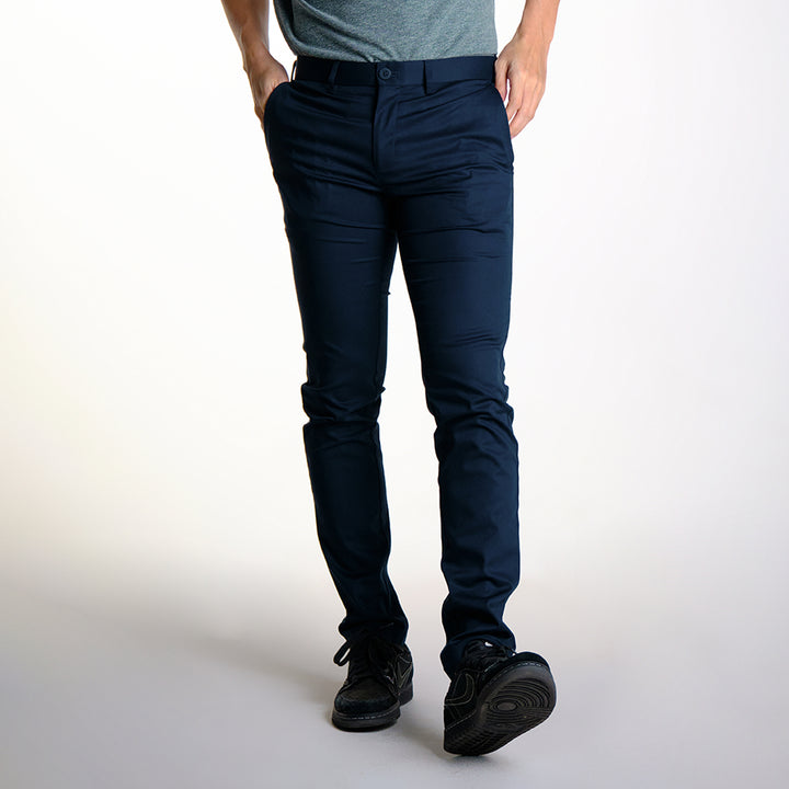 era-won กางเกงสแลคขายาว Workday Lightweight ทรง Super Skinny สี Navy 