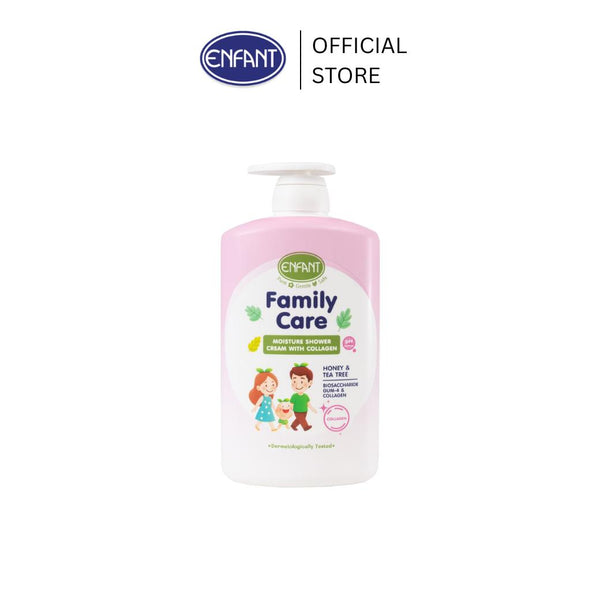 ENFANT (อองฟองต์) Family Care Moisture Shower Cream With Collagen ครีมอาบน้ำสูตรอ่อนโยน มีส่วนผสมของคอลลาเจน เหมาะสำหรับเด็ก 3ปี+ และทุกคนในครอบครัว 1,000ml.
