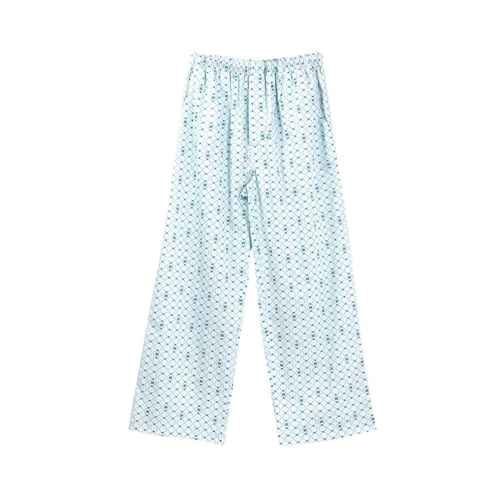Guy Laroche ชุดนอนคอปก แขนสั้น ขายาว พิมพ์ลาย เนื้อผ้า 100% Cotton สีเขียว รุ่น JPP5965S5GR ICCSHOPPING