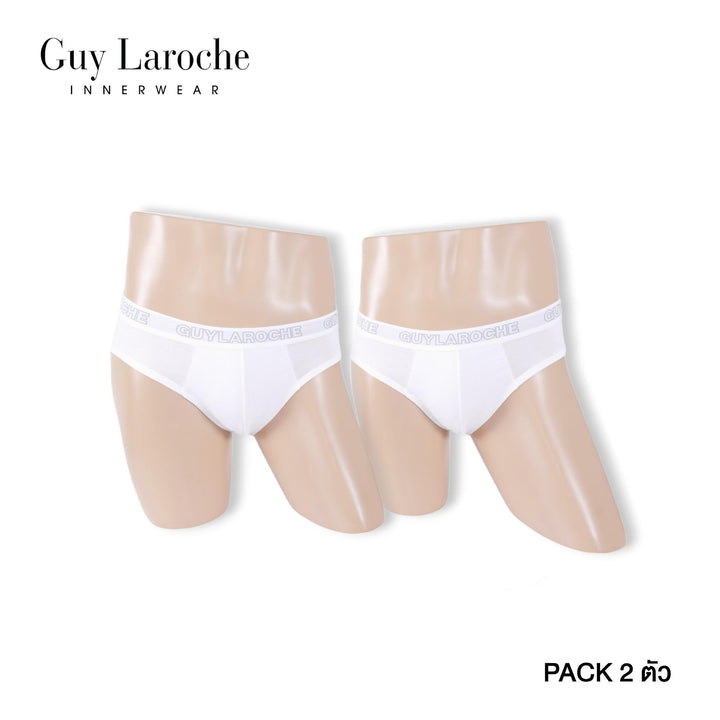 (NEW) Guy Laroche กางเกงในชาย สัมผัสนุ่ม กระชับ สวมใส่สบาย แพ็ค 2 ตัว สีขาว รุ่น JUS4501R5WH ICCSHOPPING