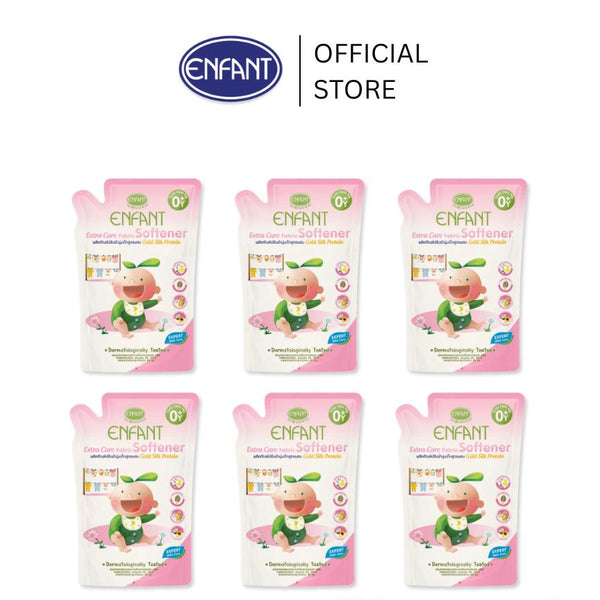 ENFANT (อองฟองต์) ผลิตภัณฑ์ปรับผ้านุ่มสำหรับเด็กแรกเกิดและถนอมผิวบอบบาง สูตรผสม Gold Silk Protein 700ml./ซอง [6 ถุงสุดคุ้ม]