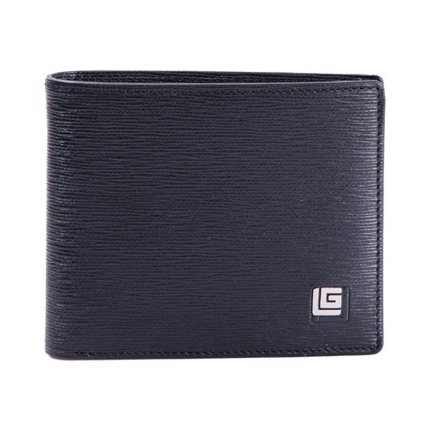 Guy Laroche กระเป๋าสตางค์หนังอัดลาย พับสั้น 6 การ์ด สีดำ(BW30613W5BLS1) ICCSHOPPING