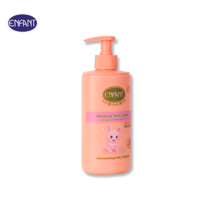 ENFANT (อองฟองต์) Mild & Shine Moisture Rich Lotion โลชั่นบำรุงผิว กลิ่น เพียวพีชชี่ สำหรับเด็ก 3 ปีขึ้นไป 250ml. ENFANT