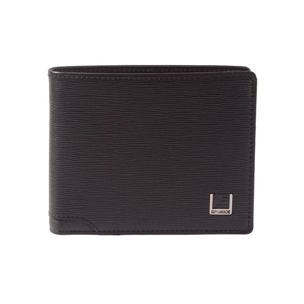 Guy Laroche กระเป๋าสตางค์หนังเรียบ พับสั้น 8 การ์ด สีดำ (BW31651W5BLS1) ICCSHOPPING