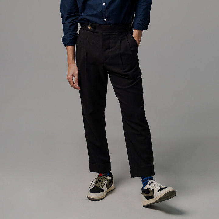 era-won กางเกงขายาว รุ่น DOUBLE BELTS TROUSERS สี Space black 