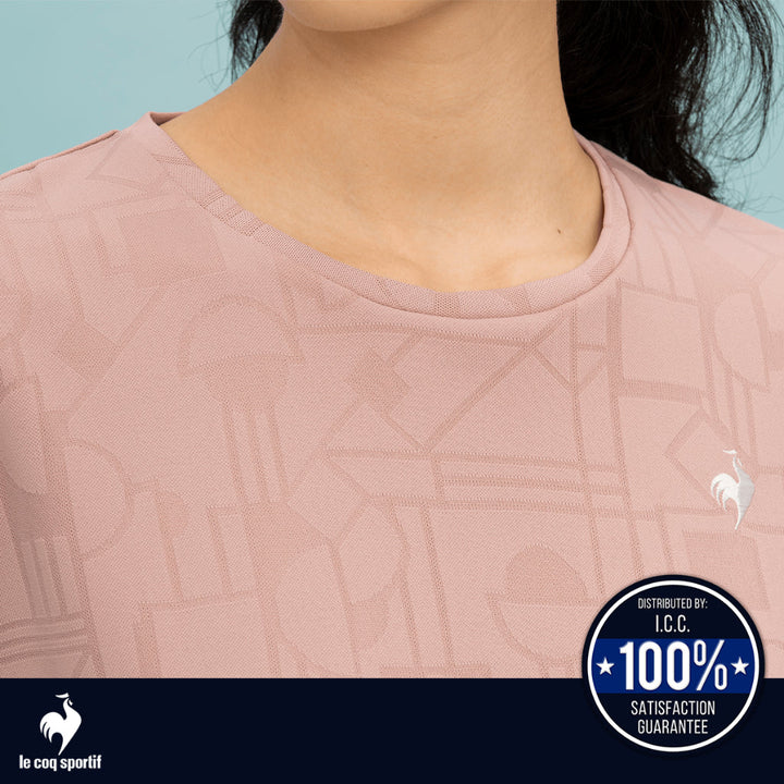 le coq sportif เสื้อเทรนนิ่ง ออกกำลังกาย ผู้หญิง สีชมพู (T-shirt, เสื้อยืด, เสื้อออกกำลังกาย, lecoq) ICCSHOPPING