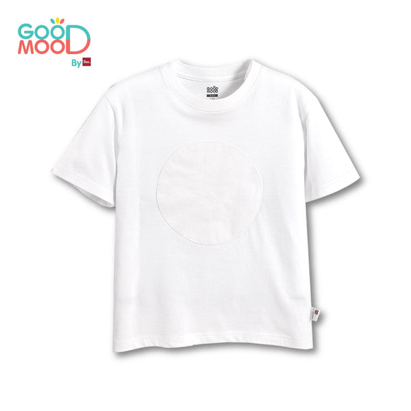 Good Mood by bsc เสื้อยืดคอกลม แขนสั้น สีขาว + PATCHES ลายผลไม้ 6 ชิ้น สำหรับเด็กอายุ 2-9 ปี ผ้าคอตตอน ICCSHOPPING