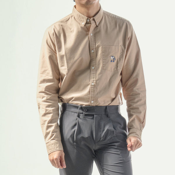 era-won เสื้อเชิ้ต คอปก แขนยาว Oxford Shirt ART-TOY collection สี Beige ICCSHOPPING