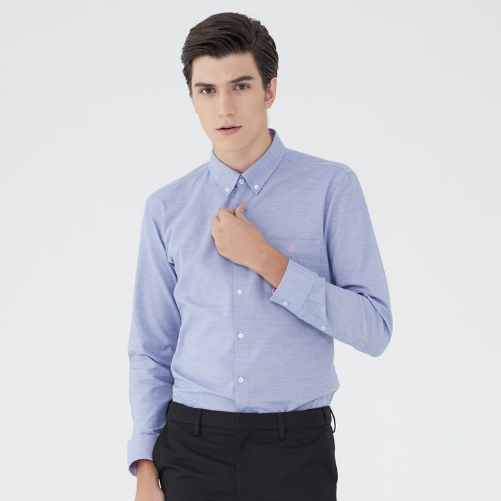 ARROW EASY CARE SHIRT -ดูแลรักษาง่าย สวมใส่สบาย- เสื้อเชิ้ตทำงานแขนยาวสีฟ้า ทรง SLIM FIT รหัส MACS961BU 