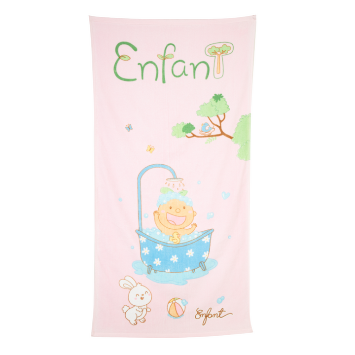 Enfant (อองฟองต์) ผ้าขนหนู ลายน้องออร์ก้า สีชมพู 