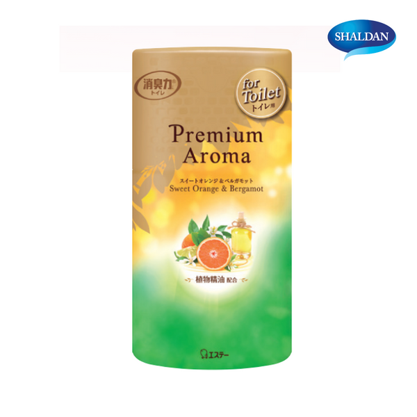 SHALDAN โชชูริกิ พรีเมี่ยมอโรม่า น้ำหอมปรับอากาศสำหรับห้องน้ำ กลิ่น Sweet Orange & Bergamot  ขนาด 400 มล. ICCSHOPPING