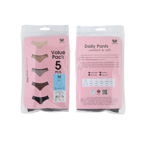 Wacoal Panty Half Super Soft กางเกงใน ครึ่งตัว 1 Pack 5 pcs รุ่น WU3806 Wacoal