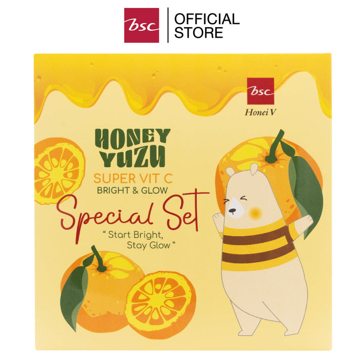 HONEI V BSC HONEY YUZU SUPER VIT C BRIGHT&GLOW SPECIAL SET ฮันนี่ วี บีเอสซี ฮันนี่ ยูซุ ซูเปอร์ วิตซี ไบรท์ แอนด์ โกลว์ สเปเชียล เซต ICCSHOPPING