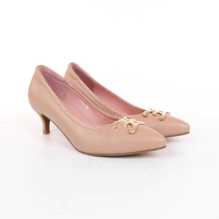 ELLE SHOES รองเท้าส้นเข็ม LAMB SKIN COMFY COLLECTION สีเบจ ELB002 Elle
