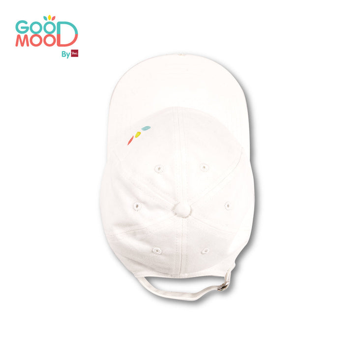 Good Mood by bsc หมวกแก๊ปปักโลโก้ GOOD MOOD ด้านข้าง สีออฟไวท์ สำหรับเด็กอายุ 3-8 ปี ผ้าทวิล ICCSHOPPING