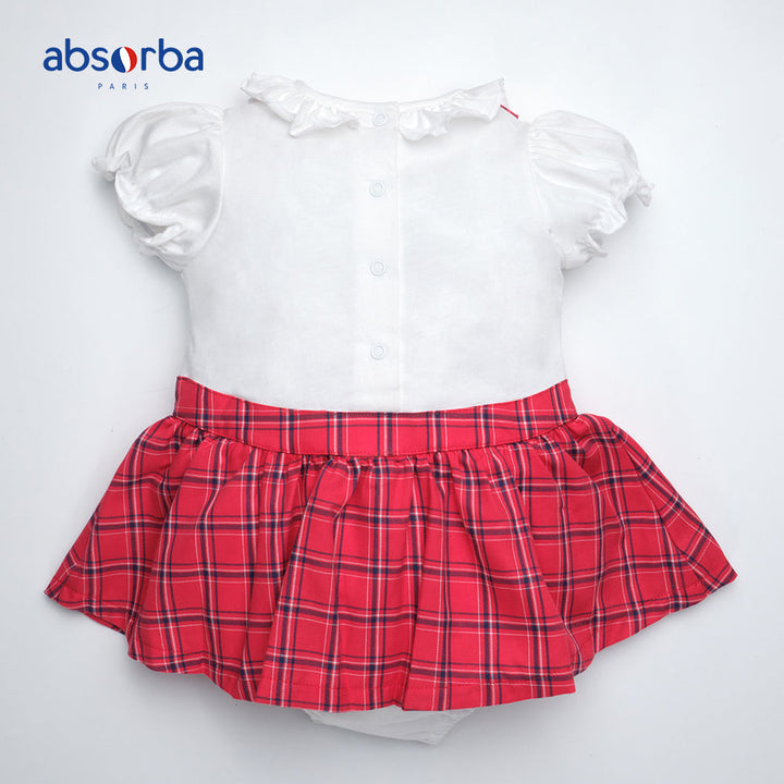 แอ็บซอร์บา ชุดเอี๊ยมหมีสั้น เด็กหญิง สำหรับอายุ 3 -12 เดือน คอลเลคชั่น Lovely Check ICCSHOPPING