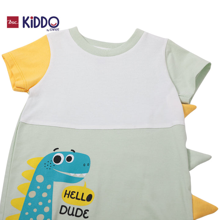 ENFANT (อองฟองต์) BSC KIDDO by Enfant ชุดหมีสั้น สำหรับเด็ก 3 เดือน - 2 ปี คอลเล็กชั่น DINO DUDE สีเขียว ICCSHOPPING